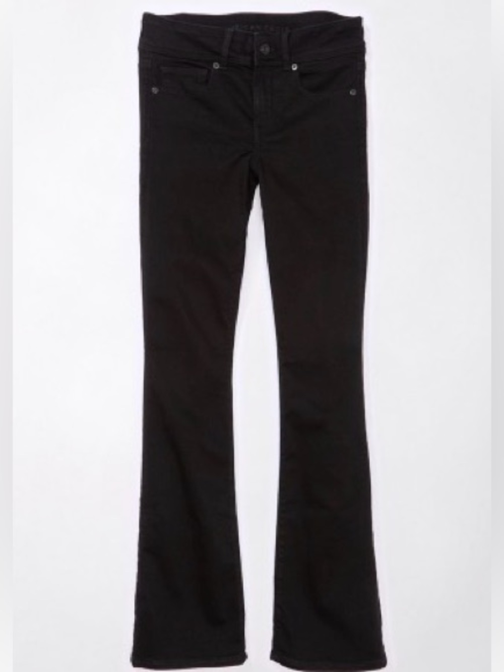 American Eagle Low Rise Kick Bootcut Jeans Onyx Black 18 Regular